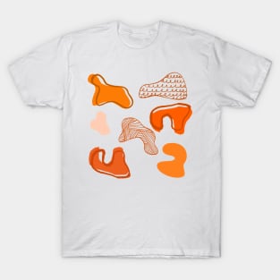 Orange Amorphous Pattern T-Shirt